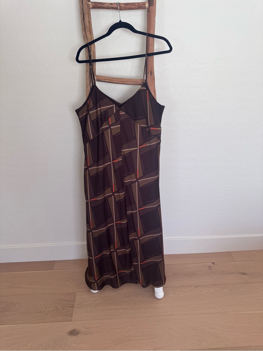 Banana Republic Brown Geometric Maxi Slip Dress - NWT - Picture 3 of 7